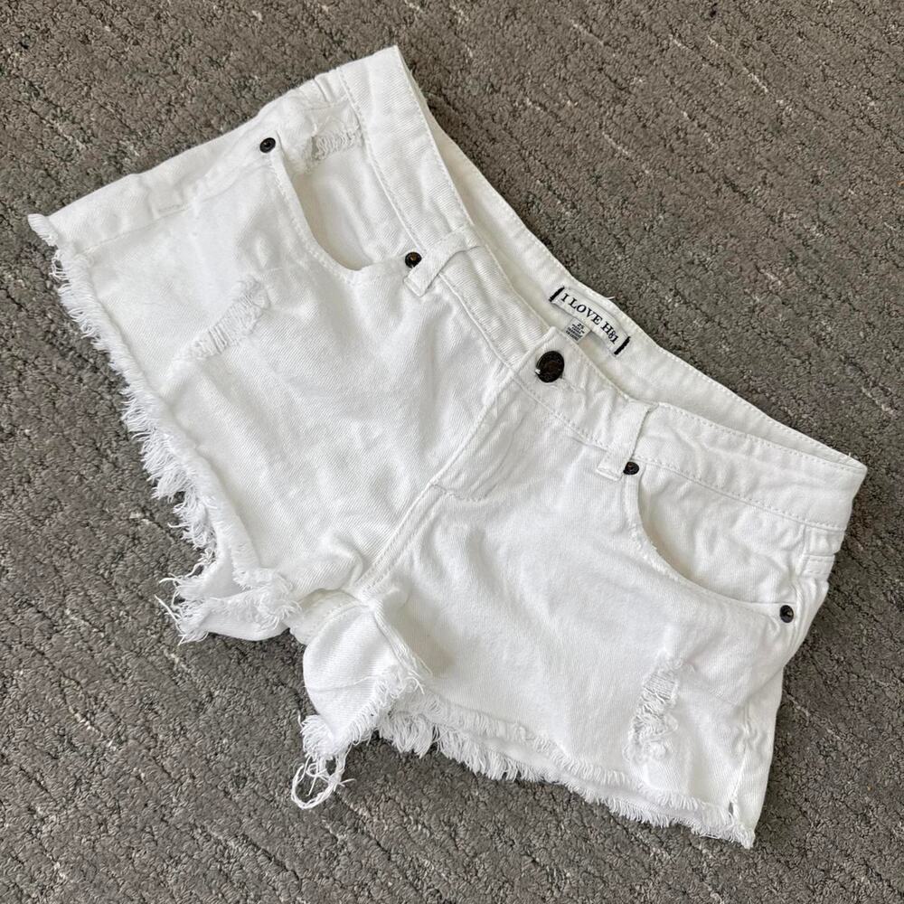 The cutest vintage y2k white ultra- low rise mini shorts - Picture 2 of 6